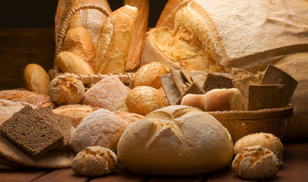 Table decorated with various artisan breads